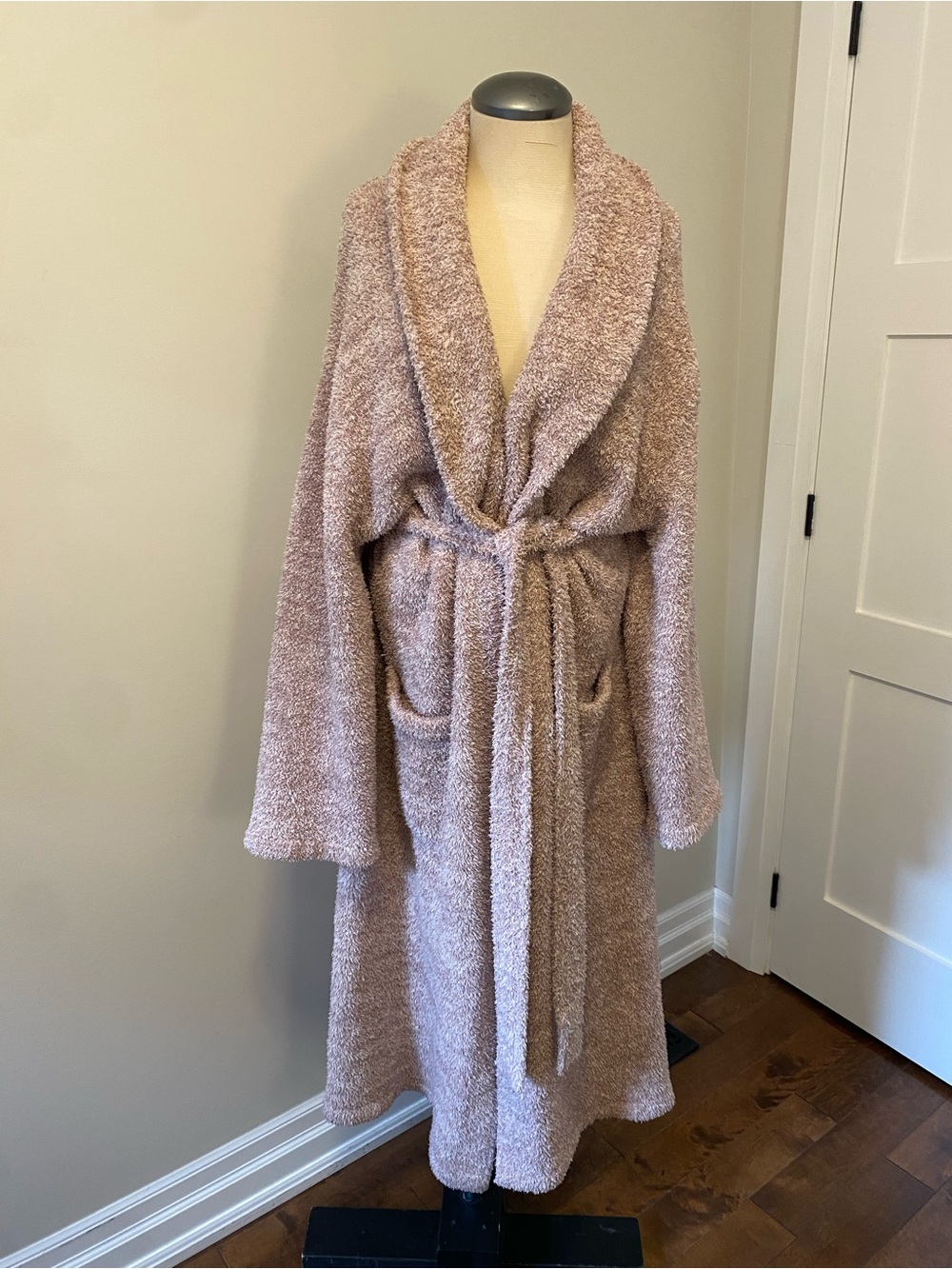 Barefoot Dreams Cozy Shawl-Collar Teddy Coat in Blush